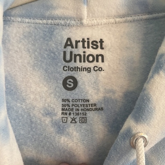 Artist Union Clothing Co Tie Dye Japanese Floral Hooded Sweatshirt Streetwear S - Picture 3 of 6